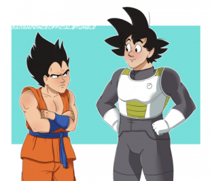 Vegeta and Goku swap clothes